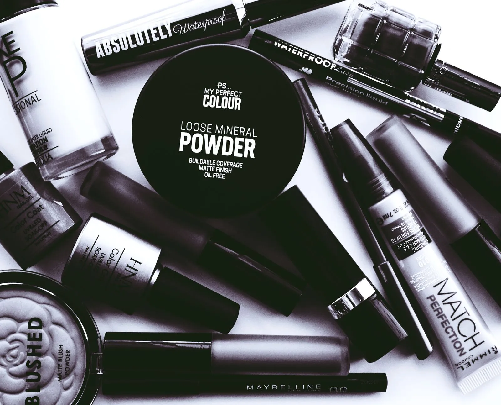 Elegant monochrome flatlay