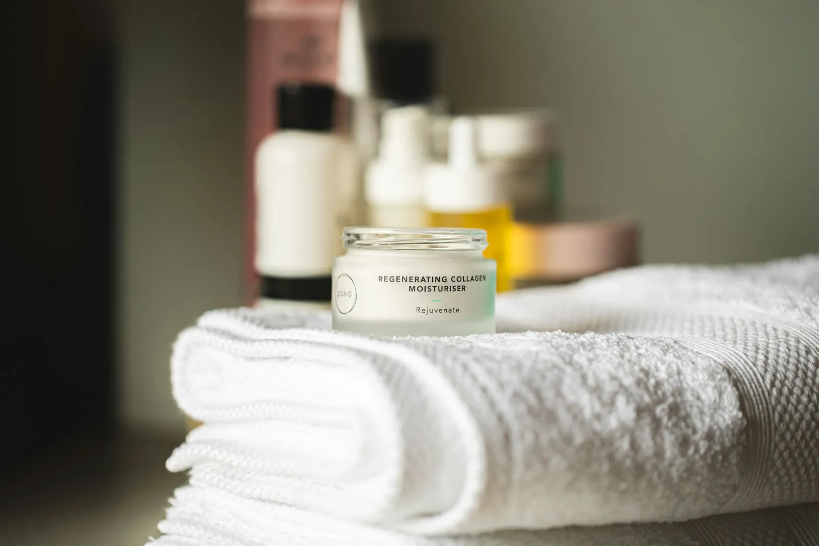 Skincare Products in bathroom