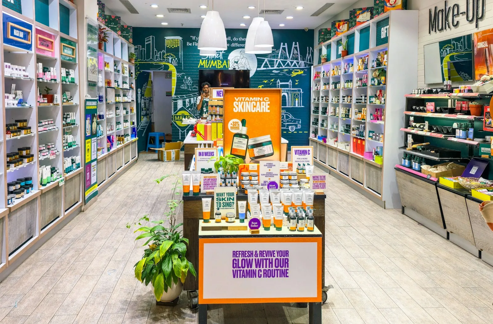 Photograph of The Body Shop store interior inside a shopping mall The Body Shop is a globally recognized beauty and well