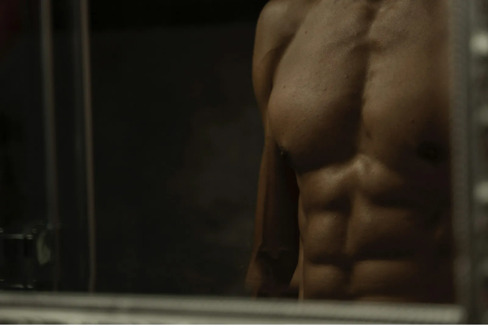 Close-up of a man's bare torso